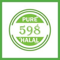 design with halal leaf design 598 vector