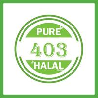 design with halal leaf design 403 vector