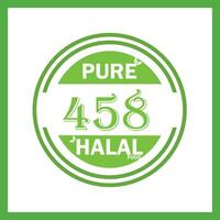 design with halal leaf  design 458 vector