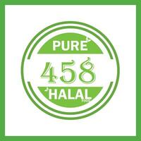 design with halal leaf  design 458 vector