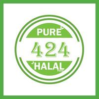 design with halal leaf design 424 vector