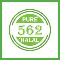 design with halal leaf design 562 vector
