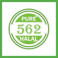 design with halal leaf design 562 vector