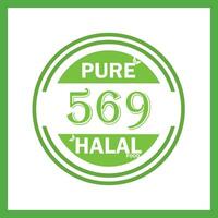 design with halal leaf design 569 vector