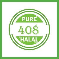 design with halal leaf design 408 vector