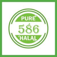 design with halal leaf design 586 vector