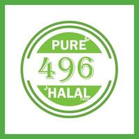 design with halal leaf design 496 vector