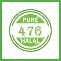 design with halal leaf  design 476 vector