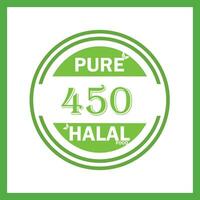 design with halal leaf  design 450 vector