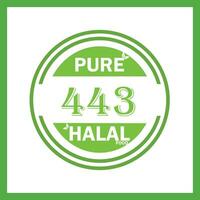 design with halal leaf design 443 vector