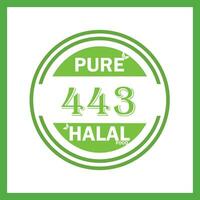 design with halal leaf design 443 vector