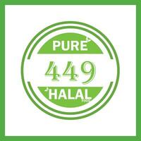 design with halal leaf  design 449 vector