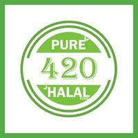 design with halal leaf design 420 vector