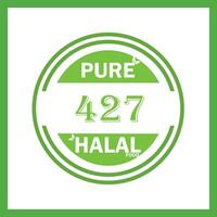 design with halal leaf design 427 vector