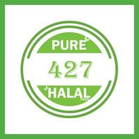 design with halal leaf design 427 vector