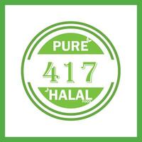 design with halal leaf design 417 vector