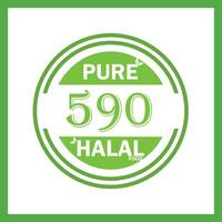 diseño con halal hoja diseño 590 vector