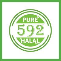 design with halal leaf design 592 vector