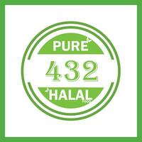 design with halal leaf design 432 vector