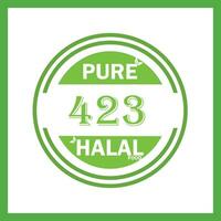 design with halal leaf design 423 vector