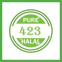 design with halal leaf design 423 vector