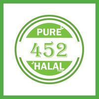 design with halal leaf  design 452 vector