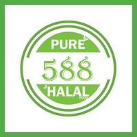 design with halal leaf design 588 vector