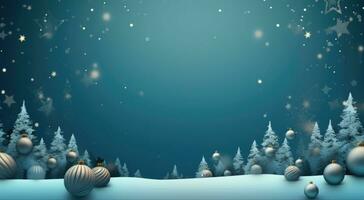 Ai generated Winter forest. Christmas night. Christmas background concept. photo