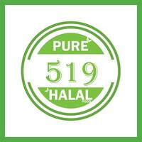 design with halal leaf design 519 vector