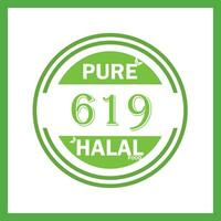 design with halal leaf design 619 vector