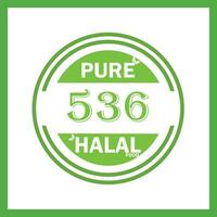 design with halal leaf design 536 vector