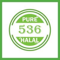 design with halal leaf design 536 vector