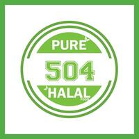 design with halal leaf design 504 vector