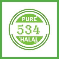 design with halal leaf design 534 vector