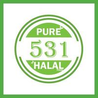 design with halal leaf design 531 vector