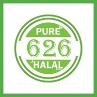 design with halal leaf design 626 vector