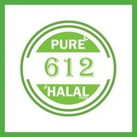 design with halal leaf design 612 vector