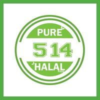 design with halal leaf design 514 vector