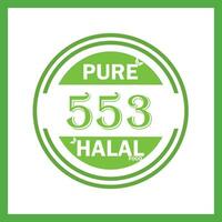 design with halal leaf design 553 vector