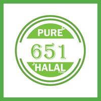 design with halal leaf design 651 vector