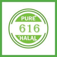 design with halal leaf design 616 vector