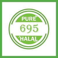 design with halal leaf design 695 vector