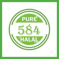 design with halal leaf design 584 vector