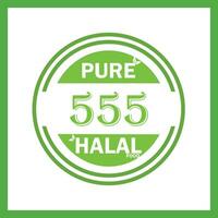 design with halal leaf design 555 vector