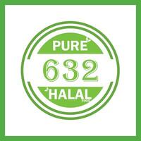 design with halal leaf design 632 vector