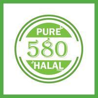 design with halal leaf design 580 vector