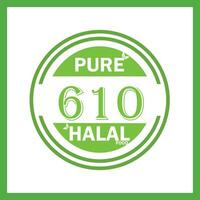 design with halal leaf design 610 vector