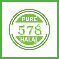 design with halal leaf design 578 vector