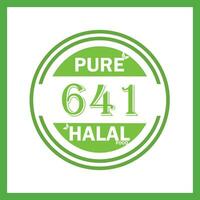 design with halal leaf design 641 vector