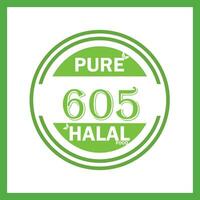 design with halal leaf design 605 vector